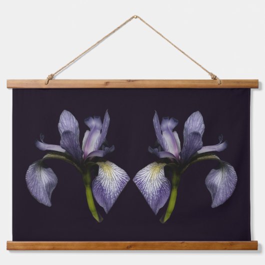 Tweeling Blauwe Vlag Iris Bloemen Hangend Wandkleed (Voorkant)