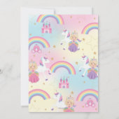 Tweeling Blonde Blauwe Ogen Prinsessen Eenhoorn Ve Kaart (Achterkant)