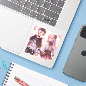 Tweeling Bonden: Verwant Liefde Sticker (Laptop met iPhone)