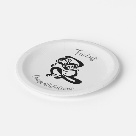 Tweeling - Bonobo - Gefeliciteerd - Papieren Bordje (Gekanteld)