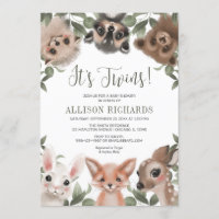 Tweeling bosdieren bos vrienden baby shower