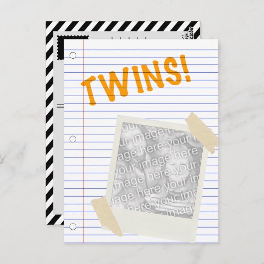 tweeling briefkaart (Voorkant / Achterkant)