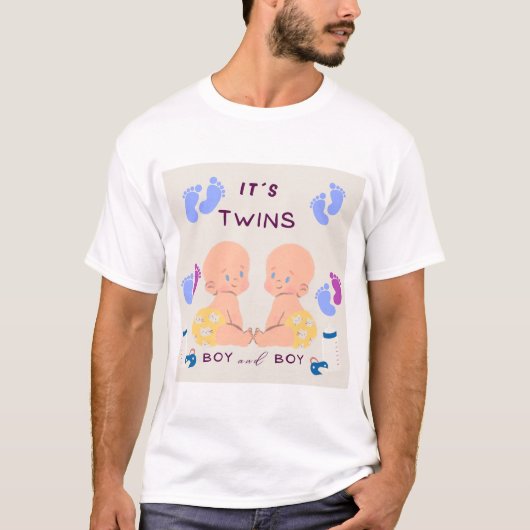 Tweeling broers baby t-shirt (Voorkant)