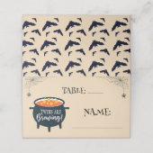 Tweeling Brouwen Douche Halloween Cauldron Tafel Plaatskaartje (Buitenkant ongevouwen)
