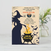 Tweeling Brouwen Douche Heks Halloween Ketel Kaart (Staand voorkant)