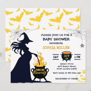 Tweeling Brouwen Douche Heks Halloween Ketel Kaart