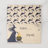 Tweeling Brouwen Douche Heks Halloween Tafel Plaatskaartje (Buitenkant ongevouwen)