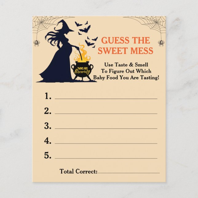 Tweeling Brouwen Halloween Baby shower Games (Voorkant)