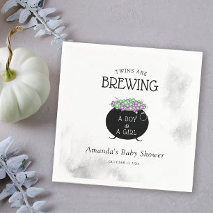 Tweeling brouwt Halloween Baby shower Servet