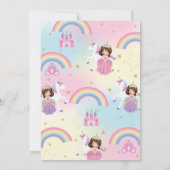 Tweeling Brunette Prinsessen en Eenhoorn Verjaarda Kaart (Achterkant)