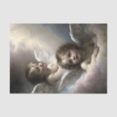 Tweeling Cherubijnen Engelen Pastel Wolken Decoupa Tissuepapier (Voorkant)