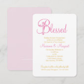 tweeling CHRISTENING of roze goudkruisje BAPTISM Kaart (Voorkant / Achterkant)