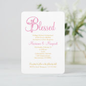 tweeling CHRISTENING of roze goudkruisje BAPTISM Kaart (Staand voorkant)