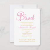 tweeling CHRISTENING of roze goudkruisje BAPTISM Kaart (Voorkant)