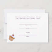 Tweeling Cupcake Verjaardag uitnodiging (Achterkant)