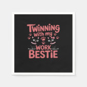 Tweeling Dag Vrienden Matching Twinning Werk Besti Servet (Voorkant)