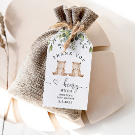 Tweeling Dank je beary veel favor tag Cadeaulabel