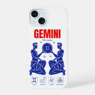 Tweeling Dierenriem Dualiteit Astrologie Lijnkunst iPhone 15 Case