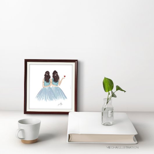 Tweeling, dierenriem, tweeling, mode schets, poster