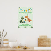 Tweeling Dinosaur Diner Poster | Binnenkomen als j (Keuken)