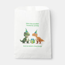 Tweeling dinosaurus verjaardag favoriet tas Dino-m