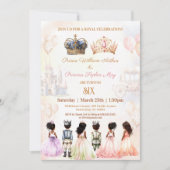 Tweeling Donkere Huid Prins Prinses Kroon Koninkli Kaart (Voorkant)