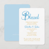 Tweeling doop of doop blauw gouden kruis kaart (Voorkant / Achterkant)