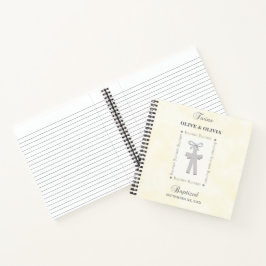 Tweeling Doop op Geel 2 Kruizen Gepersonaliseerd Notitieboek