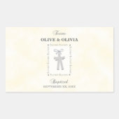 Tweeling Doop op Geel 2 Kruizen Gepersonaliseerd Rechthoekige Sticker (Voorkant)