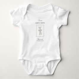 Tweeling Doop op Geel 2 Kruizen Gepersonaliseerd Romper