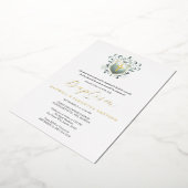 Tweeling Doop Uitnodigingen Sage Green Crest (Gedraaid)