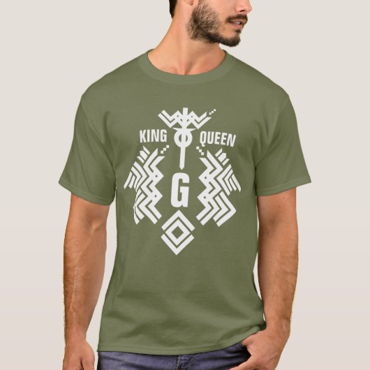 Tweeling Draken Schild Koning&Koningin T-shirt (Voorkant)