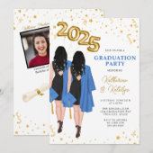 Tweeling Dubbele Graduatie Partij Kaart (Voorkant / Achterkant)