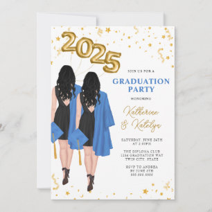 Tweeling Dubbele Graduatie Partij Kaart