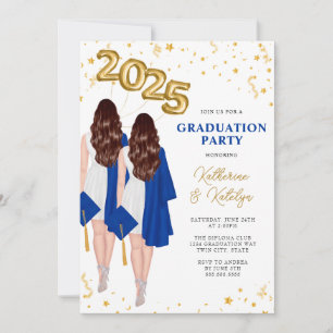 Tweeling Dubbele Graduatie Partij Kaart