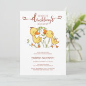 Tweeling Eendjes Baby Shower Kaart (Staand voorkant)