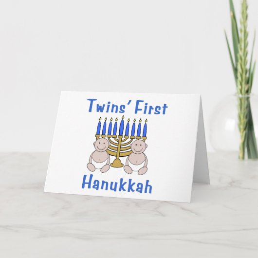 Tweeling eerste Chanoeka Feestdagen Kaart (Voorkant)