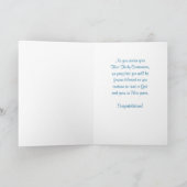 Tweeling Eerste Communie Kruis en Stralen op Blauw Kaart (Binnen)