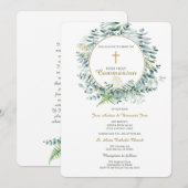 Tweeling Eerste Communie Template Kaart (Voorkant / Achterkant)