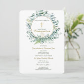 Tweeling Eerste Communie Template Kaart (Staand voorkant)