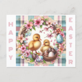 Tweeling Eerste Pasen Waterverf Twee Ducklings Briefkaart