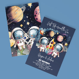 Tweeling eerste reis rond de zon 1e verjaardag kaart