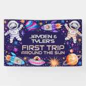 Tweeling eerste reis rond het sterrenstelsel van d spandoek (Horizontaal)