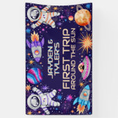 Tweeling eerste reis rond het sterrenstelsel van d spandoek (Verticaal)