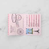 Tweeling eerste verjaardag Paris Passport Uitnodig (Binnen)