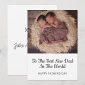 Tweeling foto | Beste nieuwe vader vaders dag Feestdagenkaart (Voorkant / Achterkant)