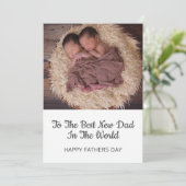 Tweeling foto | Beste nieuwe vader vaders dag Feestdagenkaart (Staand voorkant)
