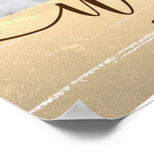 Tweeling Foto Collage Gouden Thema Trouwsignalisat Poster (Hoek)