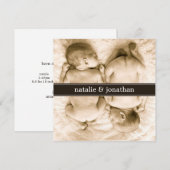 Tweeling Foto Geboorteaankondiging Aankondiging (Voorkant / Achterkant)