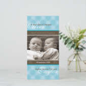 TWEELING FOTO GEBOORTEAANKONDIGING :: harmonie 5P Aankondiging (Staand voorkant)